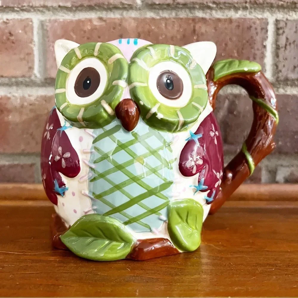 Pier 1 Imports Olli Owl 3D Coffee Mug Hand Painted